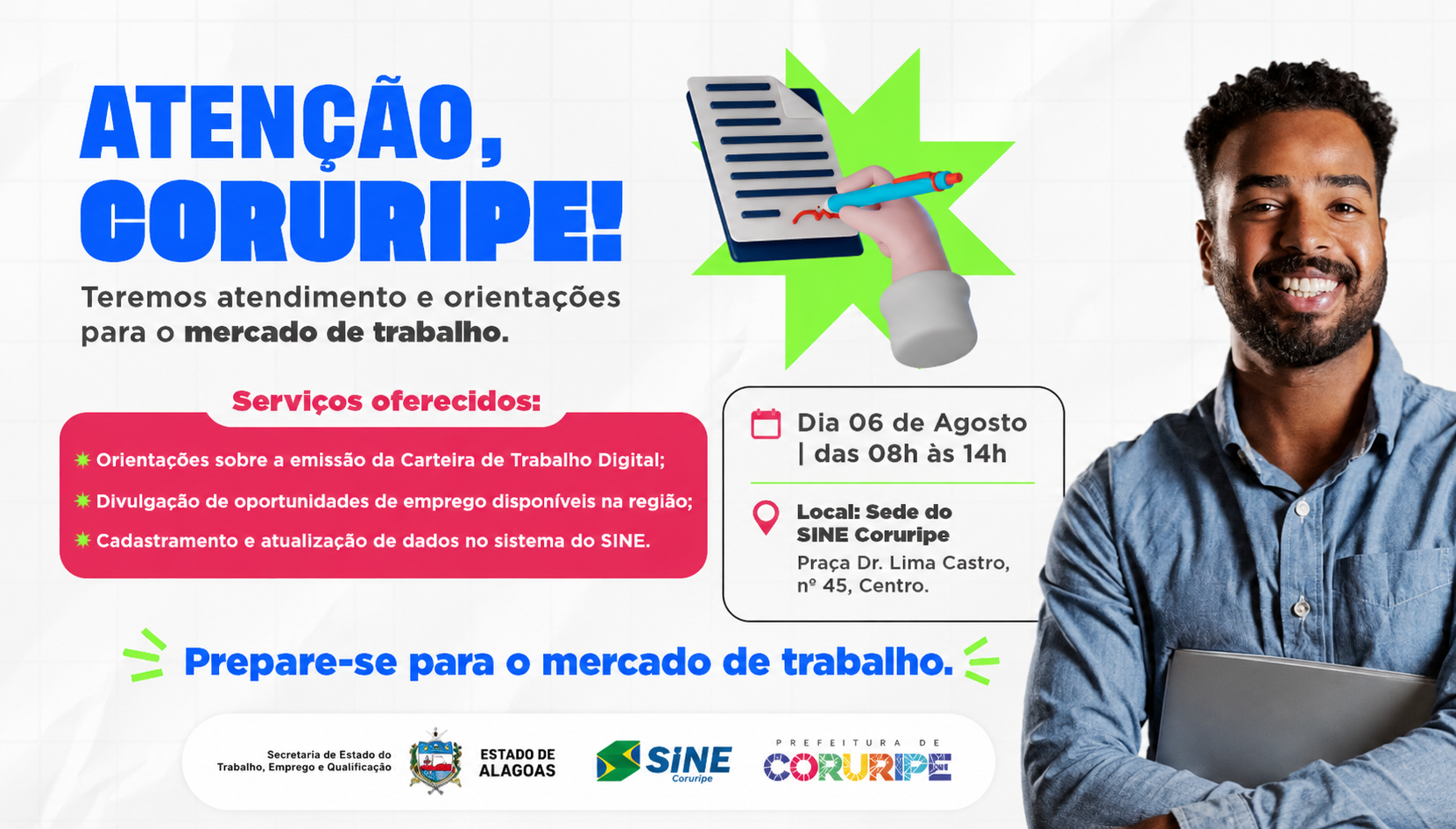 Sine Coruripe promove ação com serviços gratuitos nesta quinta-feira (06)